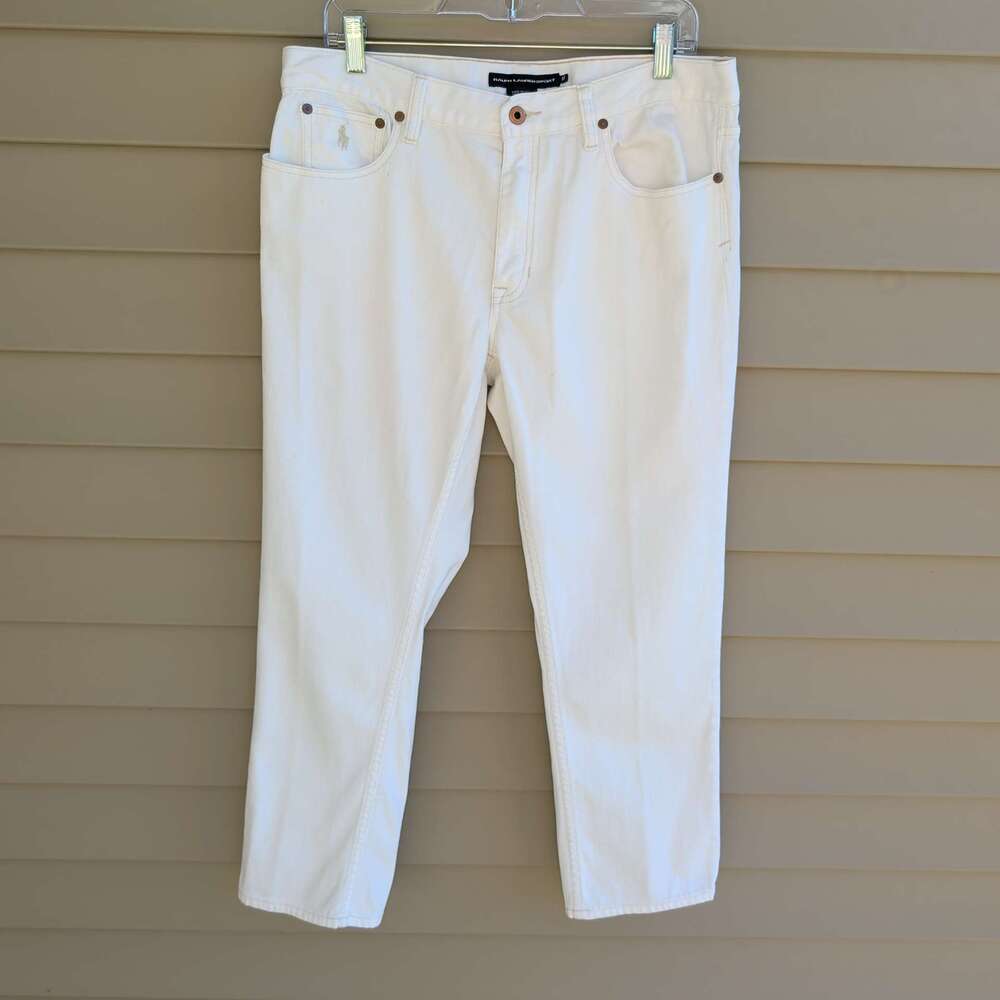 Ralph Lauren Sport Jeans Womens 31 White Cotton Stretch Straight Leg